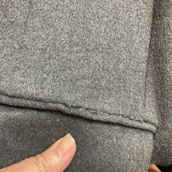 Black STCO Wool Cashmere Coat Overcoat Mens M Charcoal Peak Double Breasted City - Picture 11 of 11